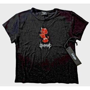 Civil Regime Devil Child Baby T-Shirt‎ Women's XL Black Short Sleeve Streetwear